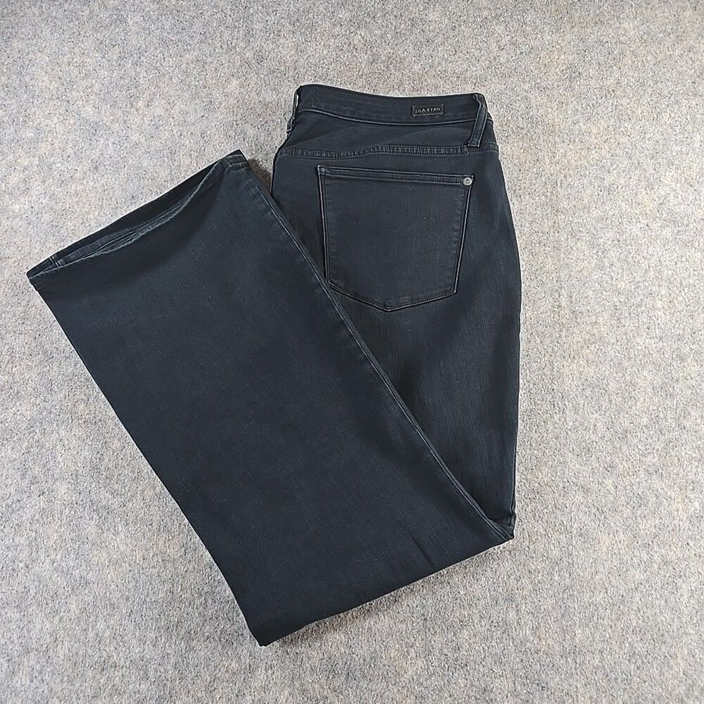 Lila Ryan Wide-Leg Bootcut Jeans Plus Size 22W Dark Wash Blue Denim Stretch